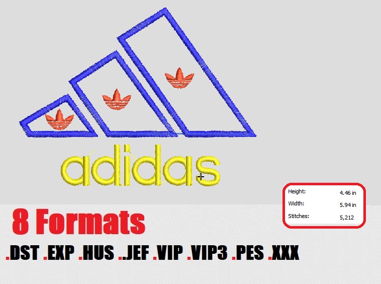 Adidas logo embroidery design 10