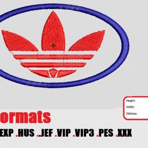 Adidas Embroidery Design | Digital Machine Embroidery File (PES, DST, JEF, HUS) | Instant Download