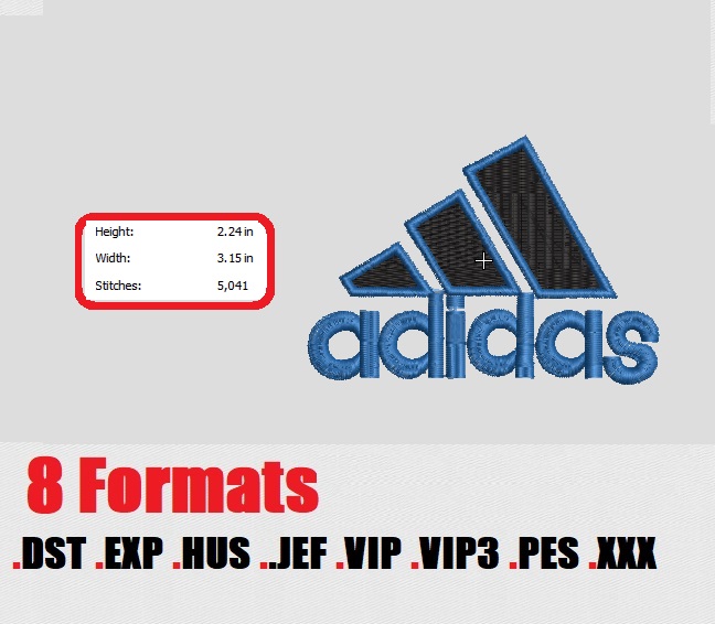 Adidas logo embroidery design 03