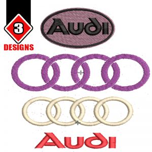 Audi Logo Design embroidery- 3 Designs