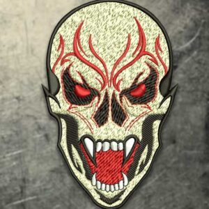 Vampire Skull Embroidery Design